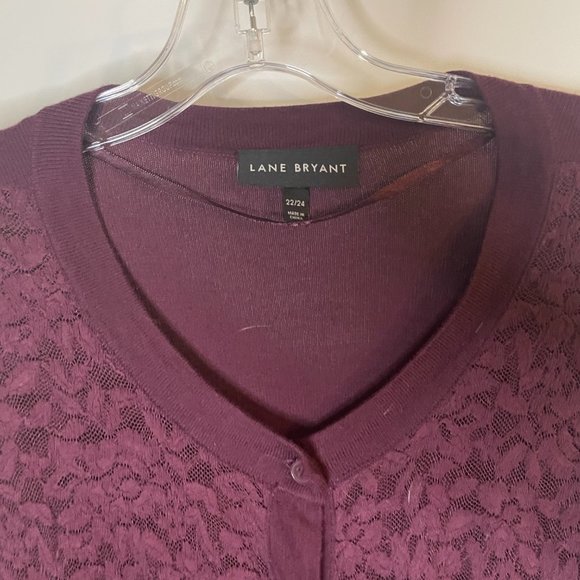 Lane Bryant Women's Maroon Cardigan - Picture 2 of 2